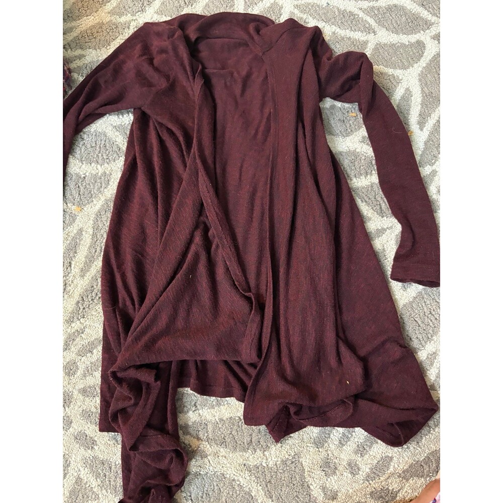 Burgundy Flowy American Eagle Cardigan Sweater